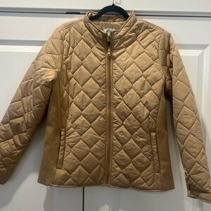 Tan Quilted Women's Jacket by Kim Rogers M